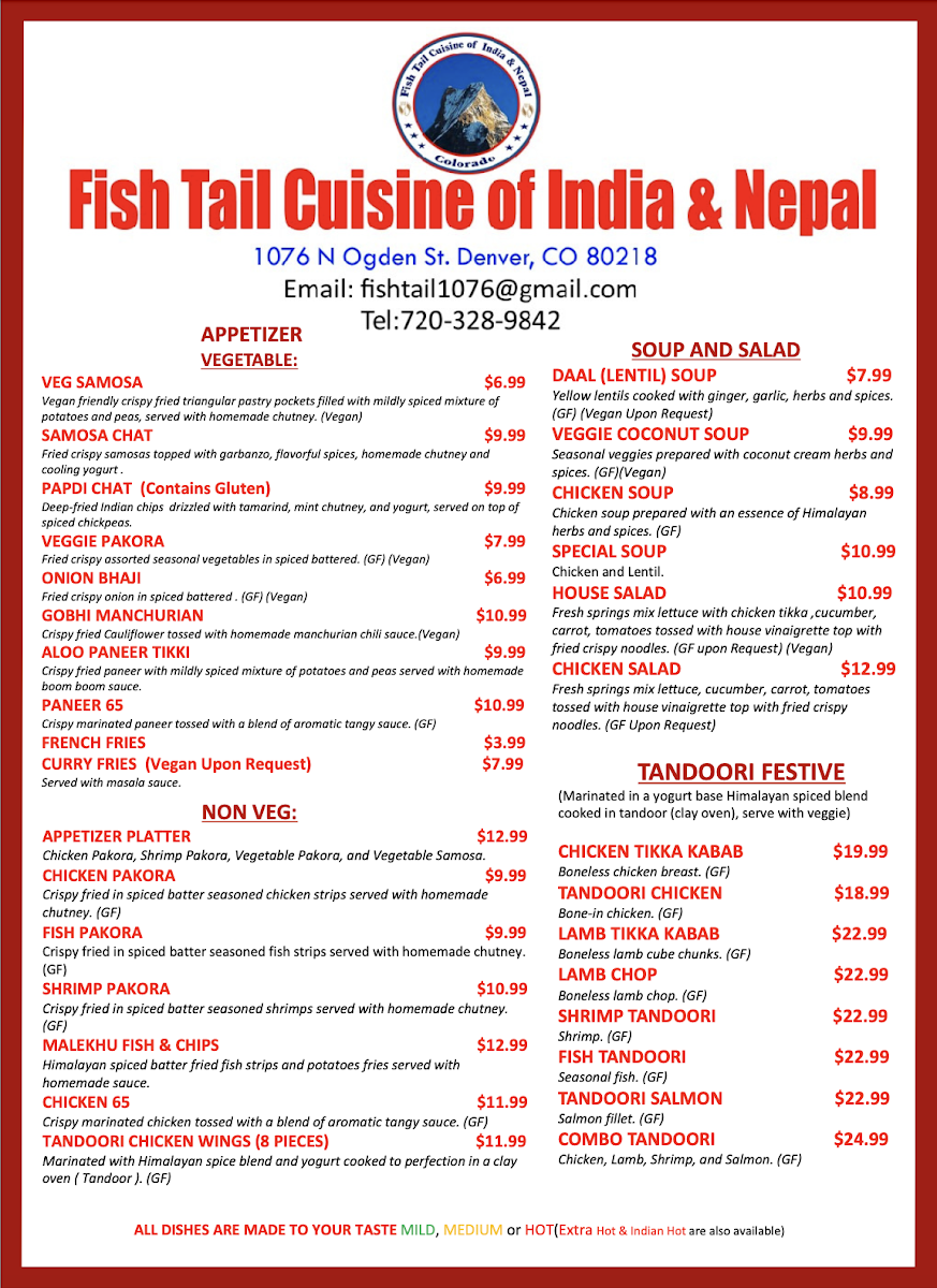 Menu Fishtail Cuisine Of India And Nepal-4