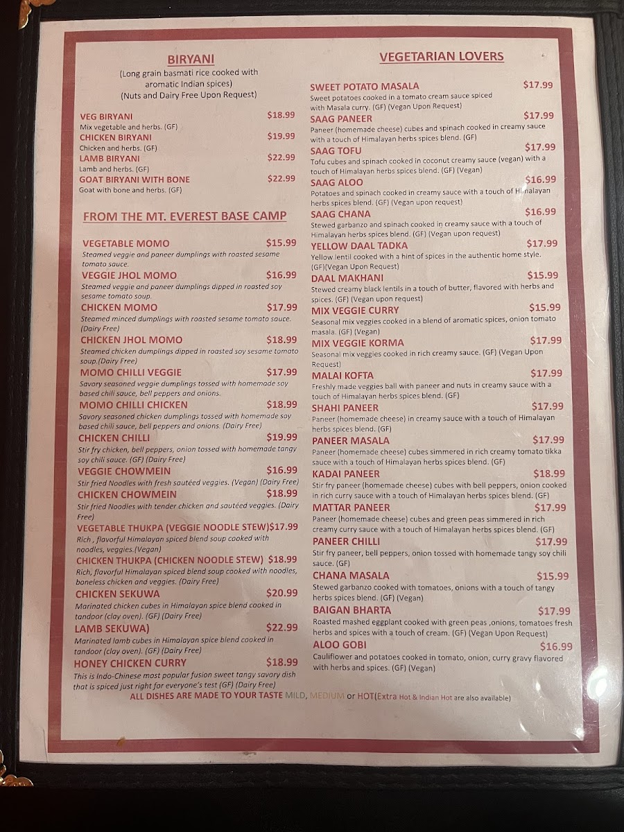 Menu Fishtail Cuisine Of India And Nepal-8